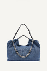 MABEL DENIM LARGE LOGO TOTE