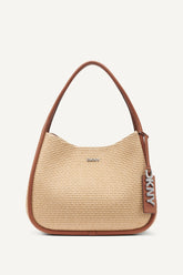CAPRI WOVEN STRAW LARGE HOBO BAG