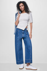 PUFF SLEEVE ASYMMETRIC TOP
