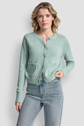 CREW NECK CARDIGAN WITH PATCH POCKETS