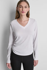 LONG SLEEVE V-NECK TECH TEE