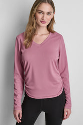 LONG SLEEVE V-NECK TECH TEE