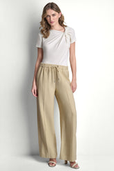 SEAMED WIDE LEG PULL-ON PANT