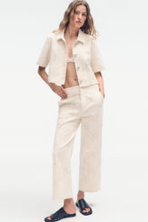 TEXTURE TWILL BUTTON-FRONT SHIRT