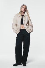 COLLARED FULL ZIP BOMBER JACKET