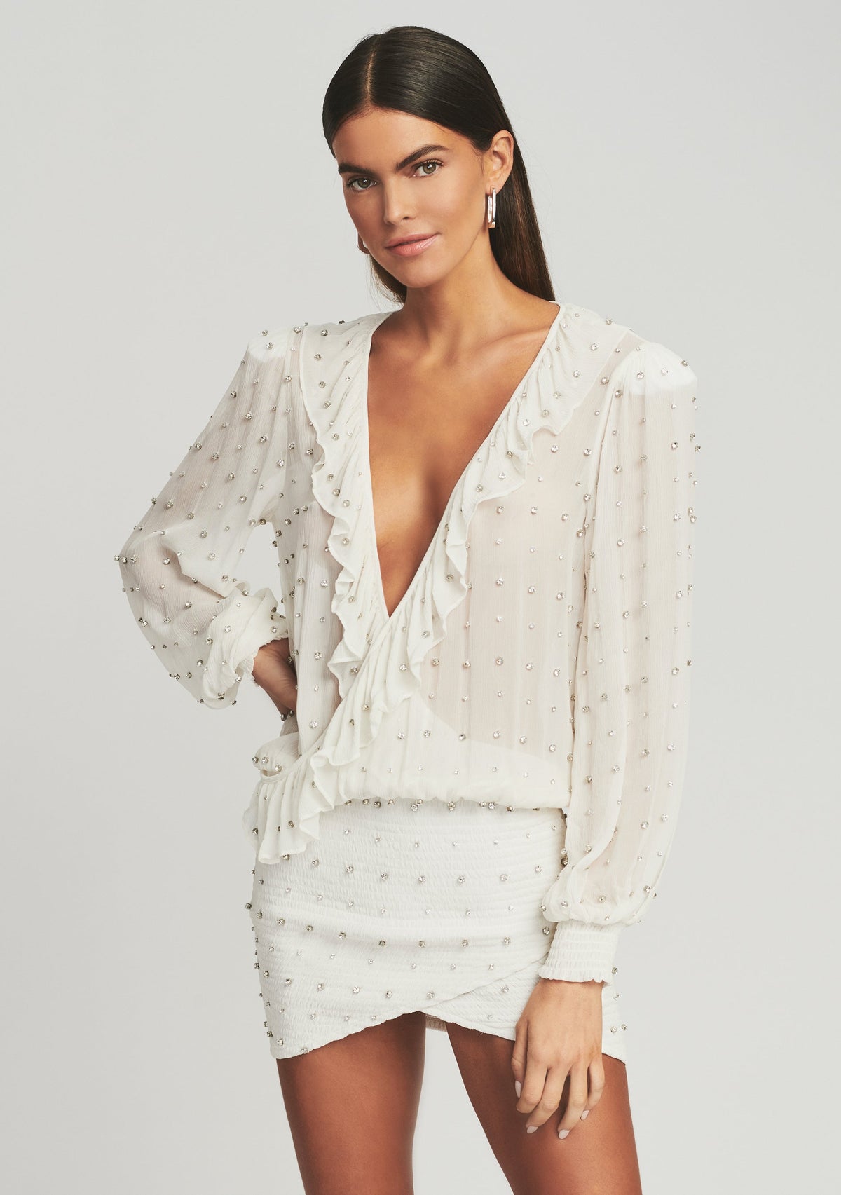 Lennon Embellished Silk Chiffon Dress