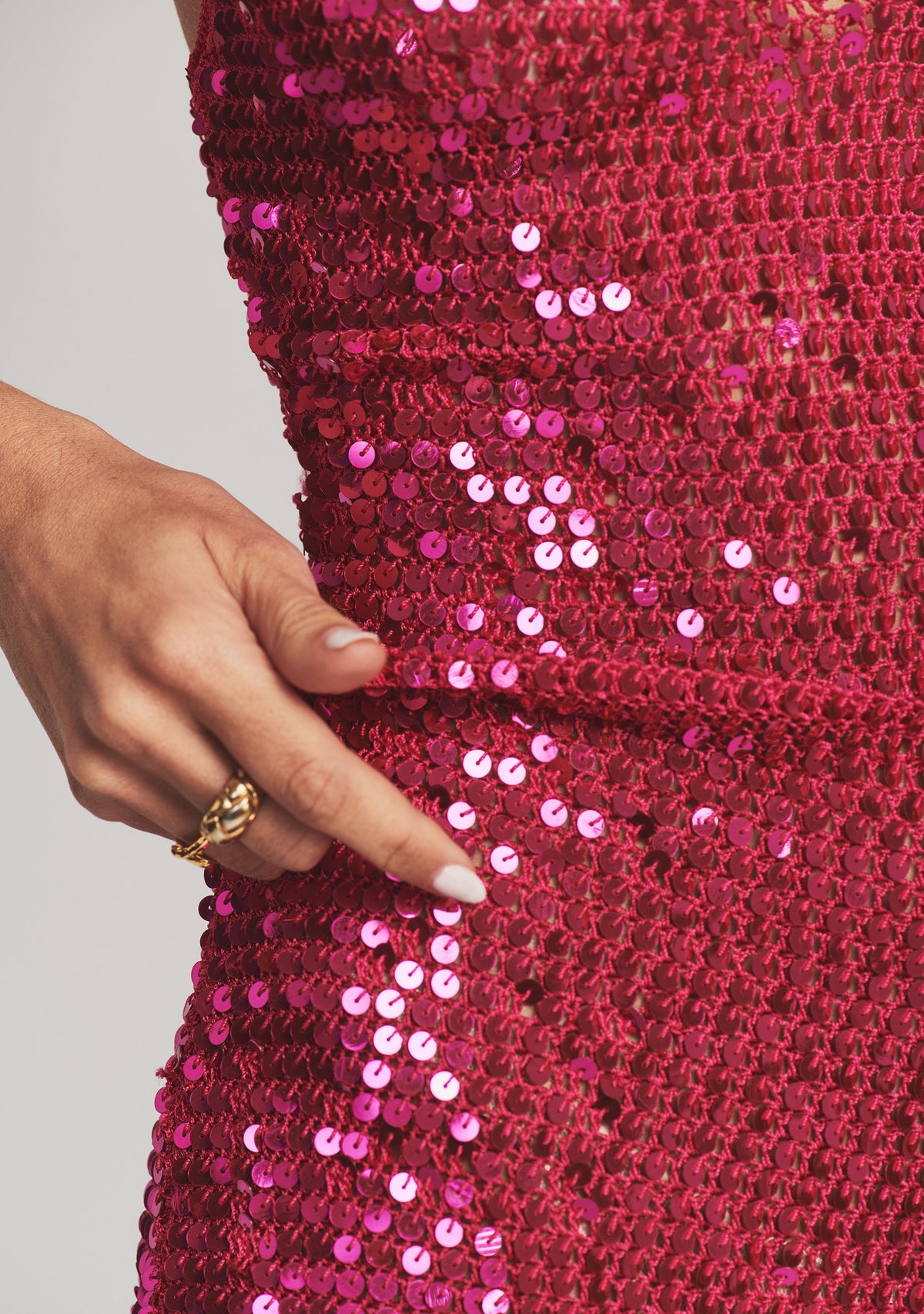 Elliana Sequin Crochet Dress