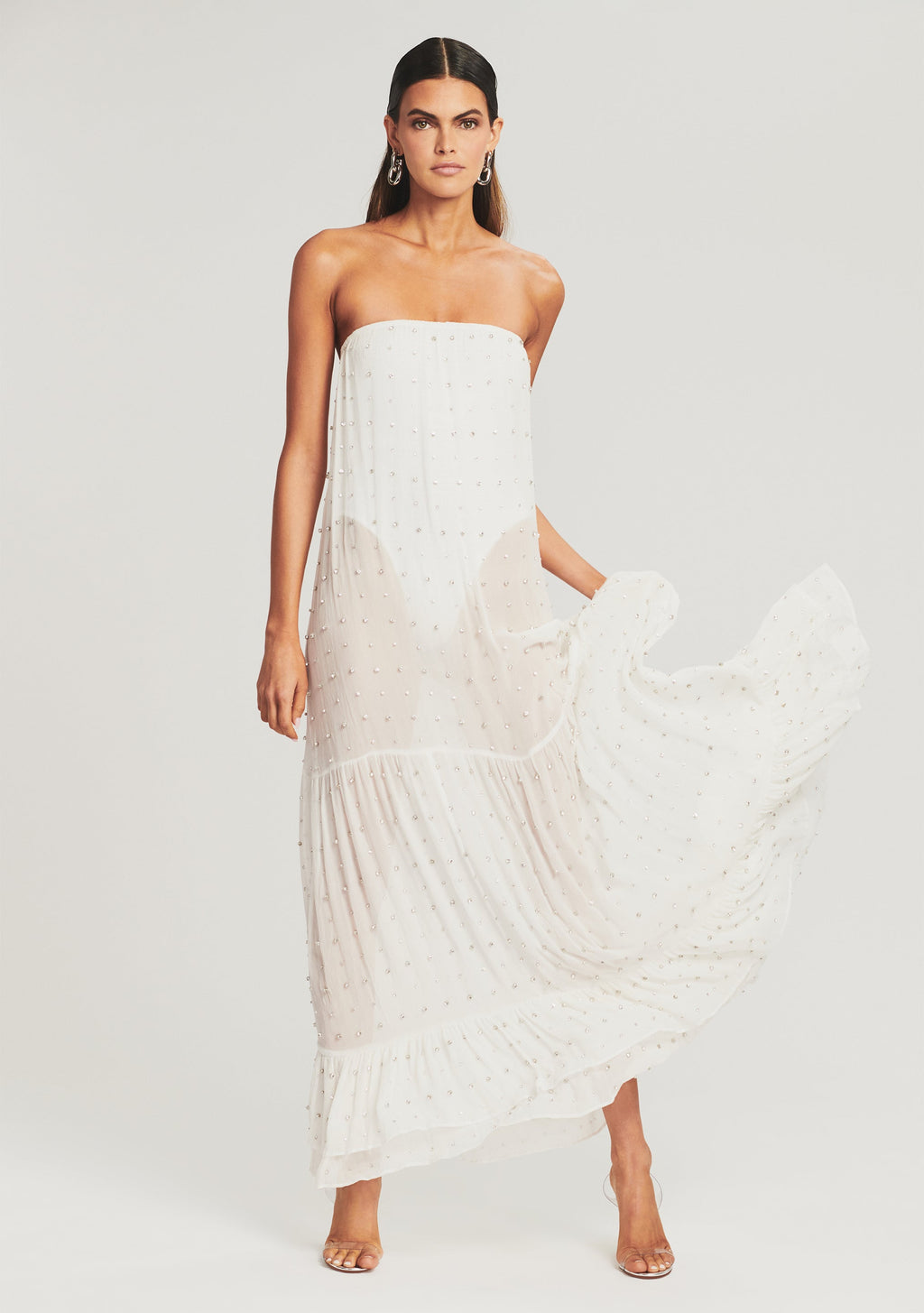 Marbella Embellished Silk Chiffon Dress