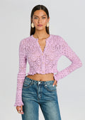 Giuliana Metallic Crochet Cardigan