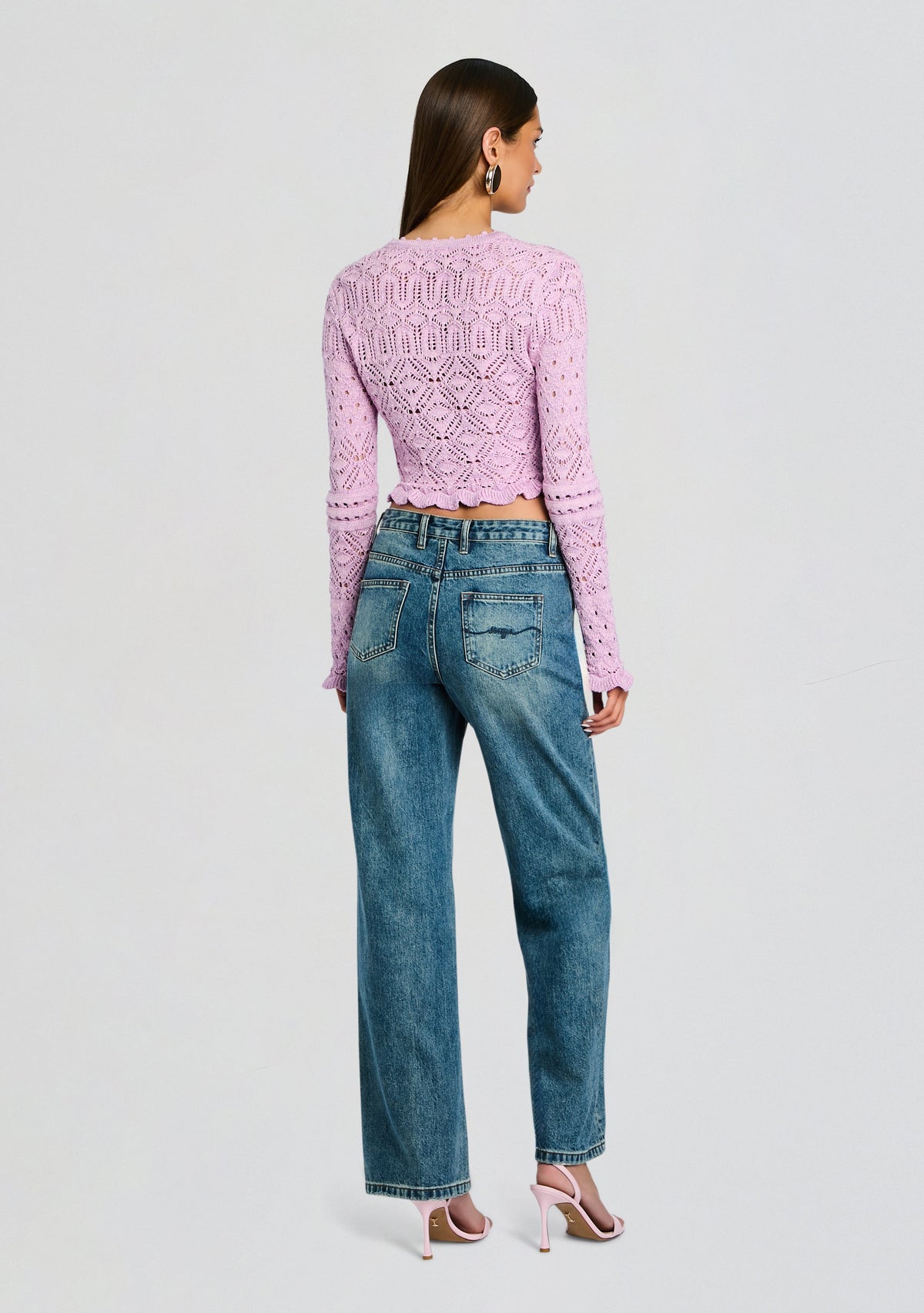 Giuliana Metallic Crochet Cardigan