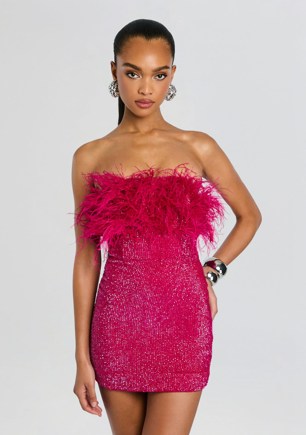 Torin Sequin Feather Dress