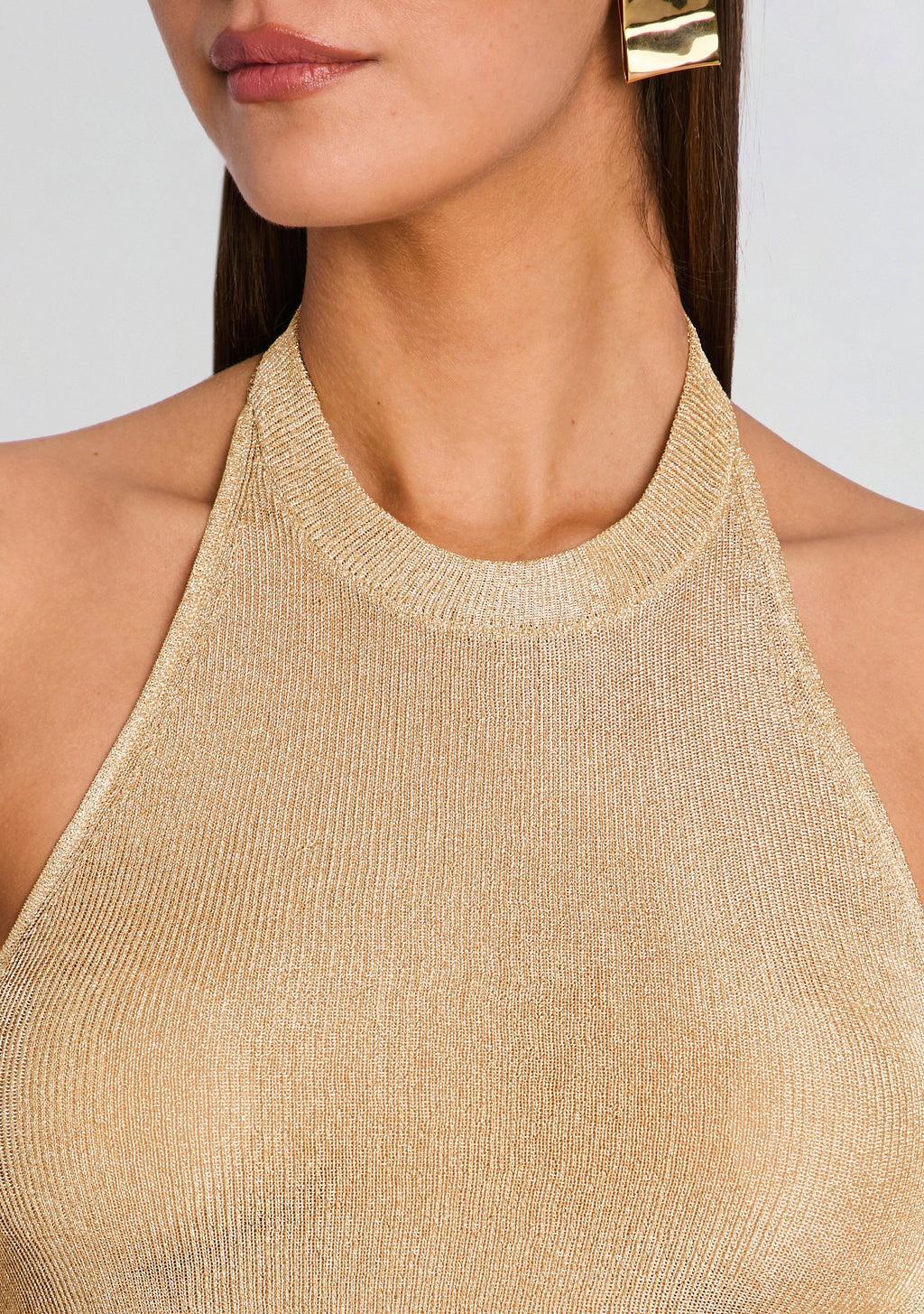 Minnie Metallic Knit Halter Top