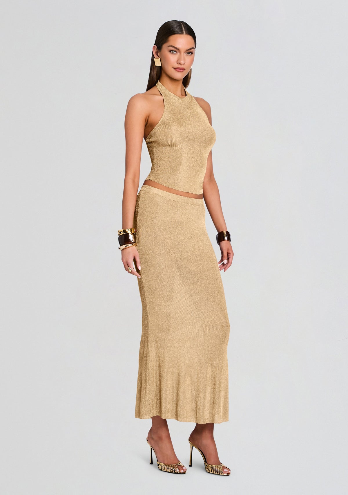 Harmony Metallic Knit Skirt