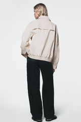 COLLARED FULL ZIP BOMBER JACKET