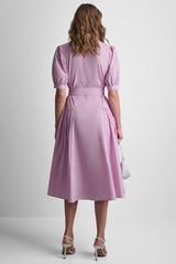 DROP-WAIST MIDI SHIRT DRESS