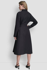 BUTTON DOWN MIDI SHIRT DRESS