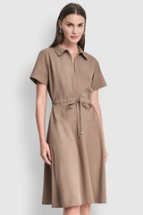 FIT & FLARE MIDI SHIRT DRESS