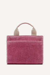 HADLEE SMALL STRAW LOGO TOTE