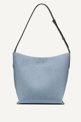NICOLE DENIM LOGO BUCKET BAG