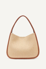 CAPRI WOVEN STRAW LARGE HOBO BAG