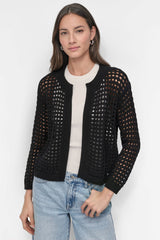 OPEN STITCH DROP SHOULDER CARDIGAN