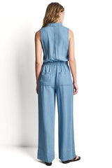 SLEEVELESS JUMPSUIT WITH COLLAR NECKLINE