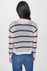 OPEN STITCH STRIPE CARDIGAN