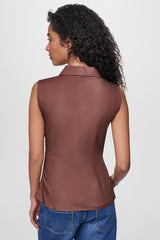 POPLIN TWIST FRONT SHIRT