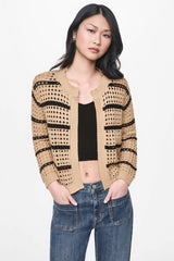 OPEN STITCH STRIPE CARDIGAN