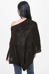ASYMMETRIC FINE GAUGE PONCHO