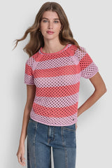 OPEN STITCH STRIPE SWEATER