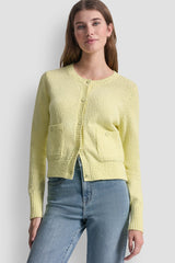 CREW NECK CARDIGAN WITH PATCH POCKETS
