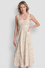 SEAMED TANK DRESS WITH TIE BACK