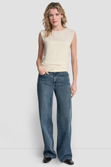 RUCHED BODICE SLEEVELESS TOP