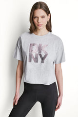 STACKED OMBRE RHINESTONE LOGO TEE