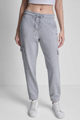 METALLIC BUBBLE LOGO SLIM FIT FLEECE CARGO JOGGER