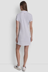 HALF-ZIP POLO DRESS WITH CONTRAST PIPING