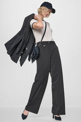 PINSTRIPE WIDE LEG COMMUTER TROUSER