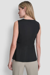 FRONT RUCHED SLEEVELESS TOP