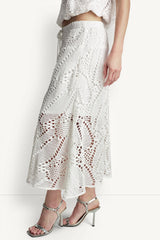 CROCHET LEAF MIDI SKIRT