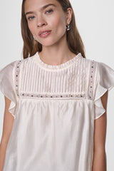 PLEATED STUDDED BLOUSE