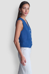 PIQUÉ BUTTON-FRONT VEST
