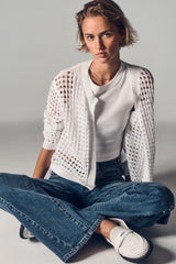 OPEN STITCH DROP SHOULDER CARDIGAN