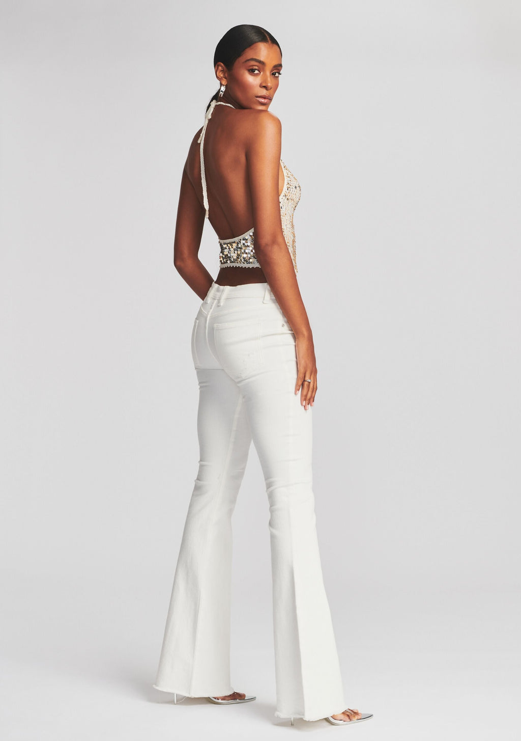 Stevie Sequin Crochet Halter Top