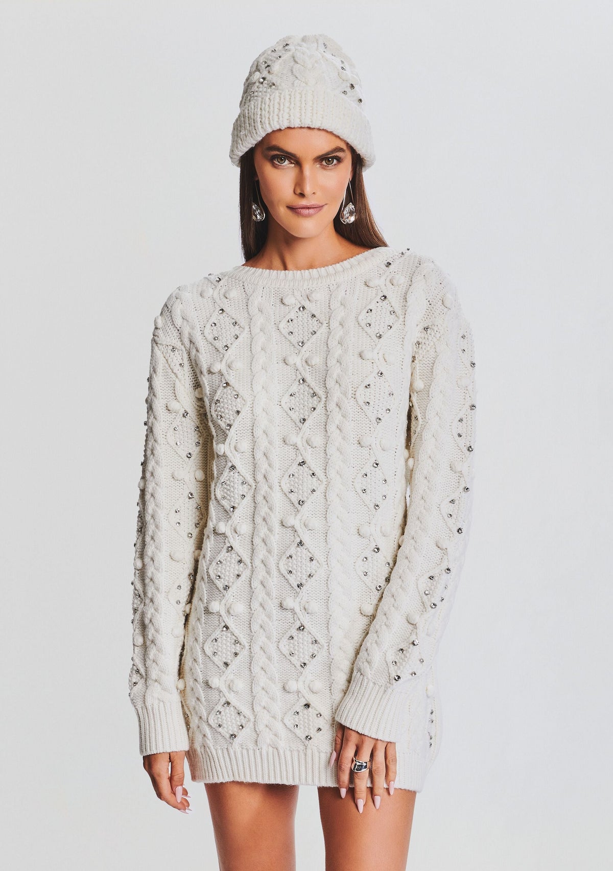 Evia Embellished Knit Hat