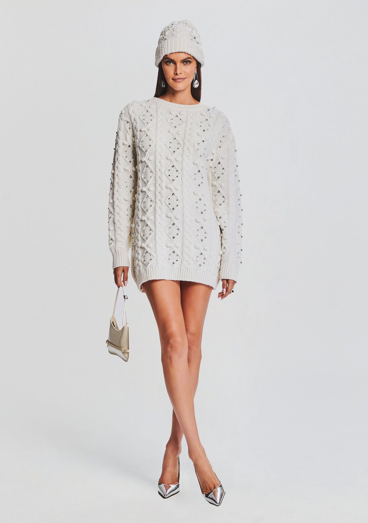Evia Embellished Knit Hat