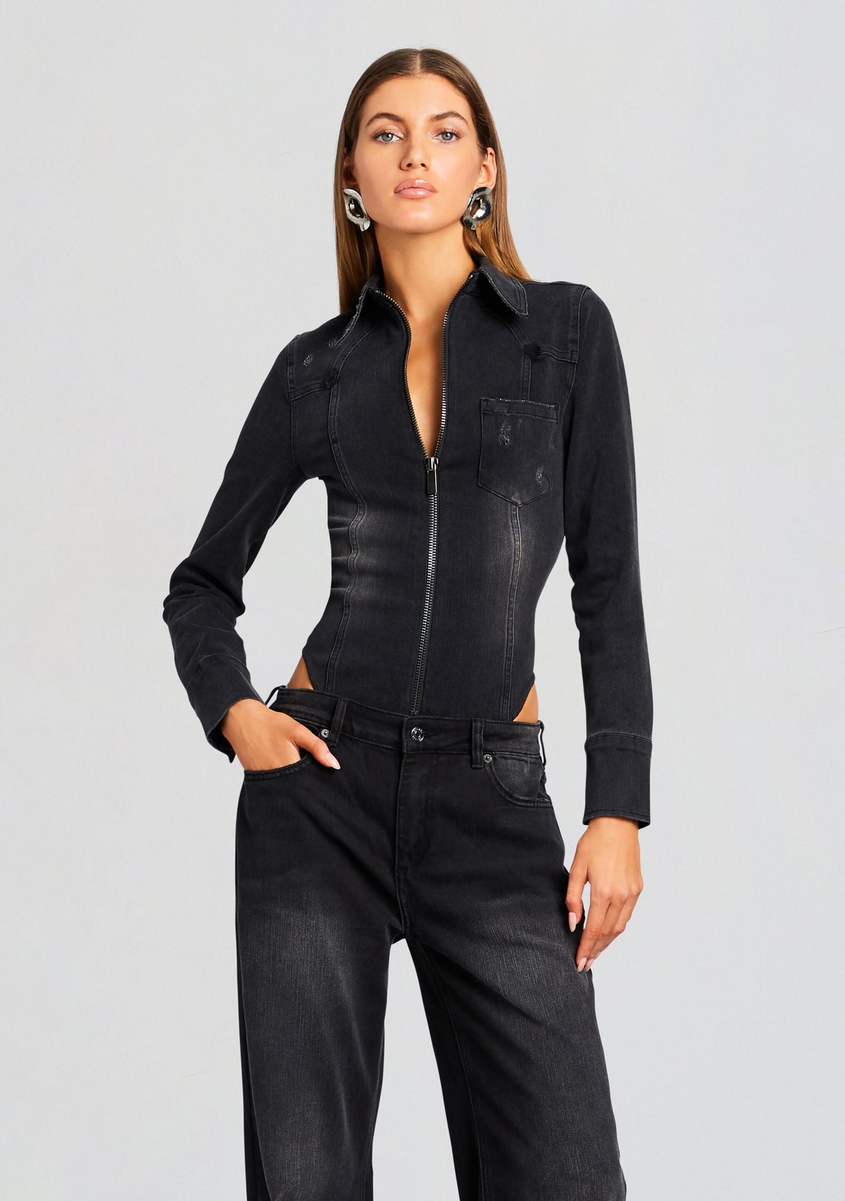 Helena Denim Bodysuit