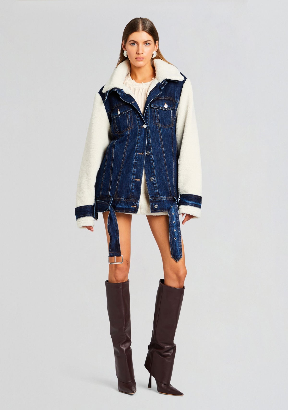 Mink Teddy Denim Jacket