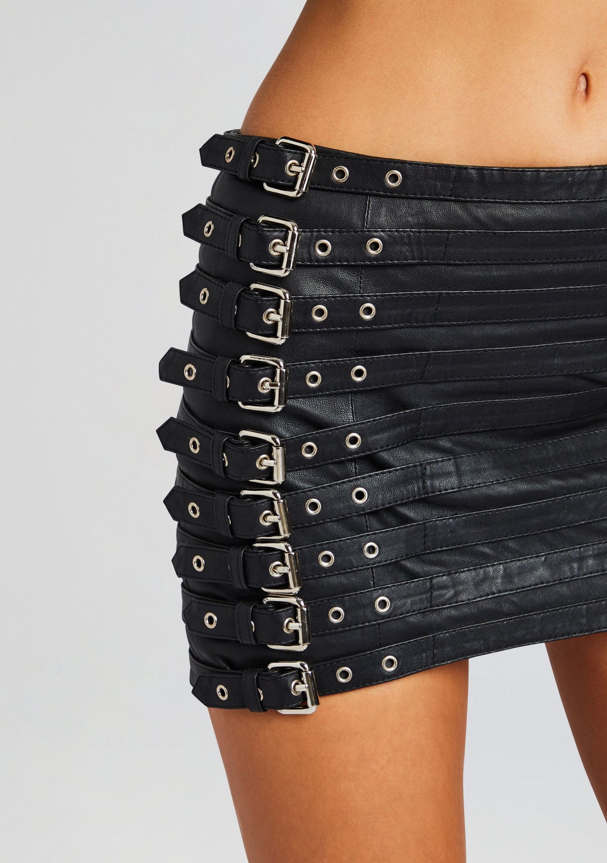 Ivory Leather Skirt