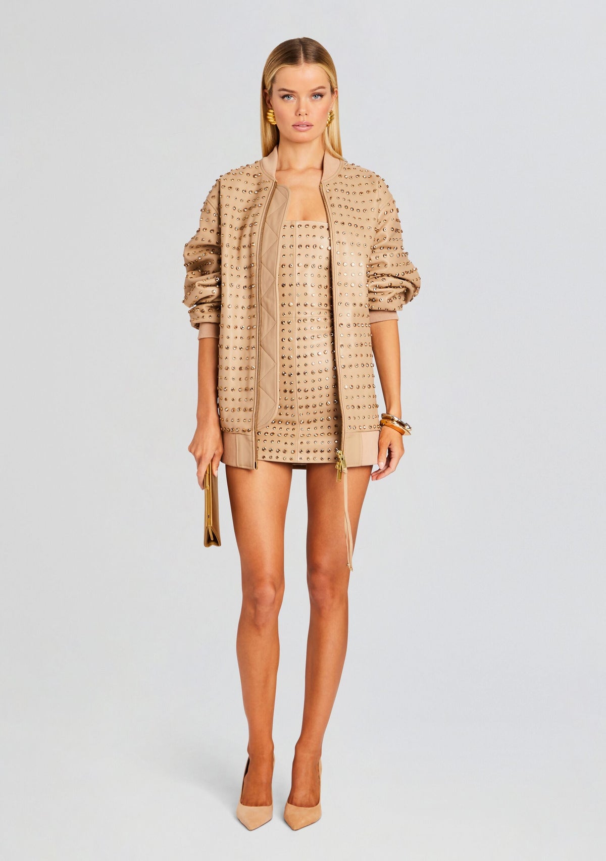 Rhya Embellished Leather Dress